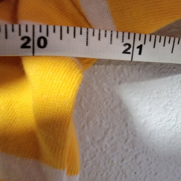❤️ Coral Bay Yellow Stripe Short Sleeve Petite Large Tee Tunic Top NWT❤️ - Picture 7 of 9